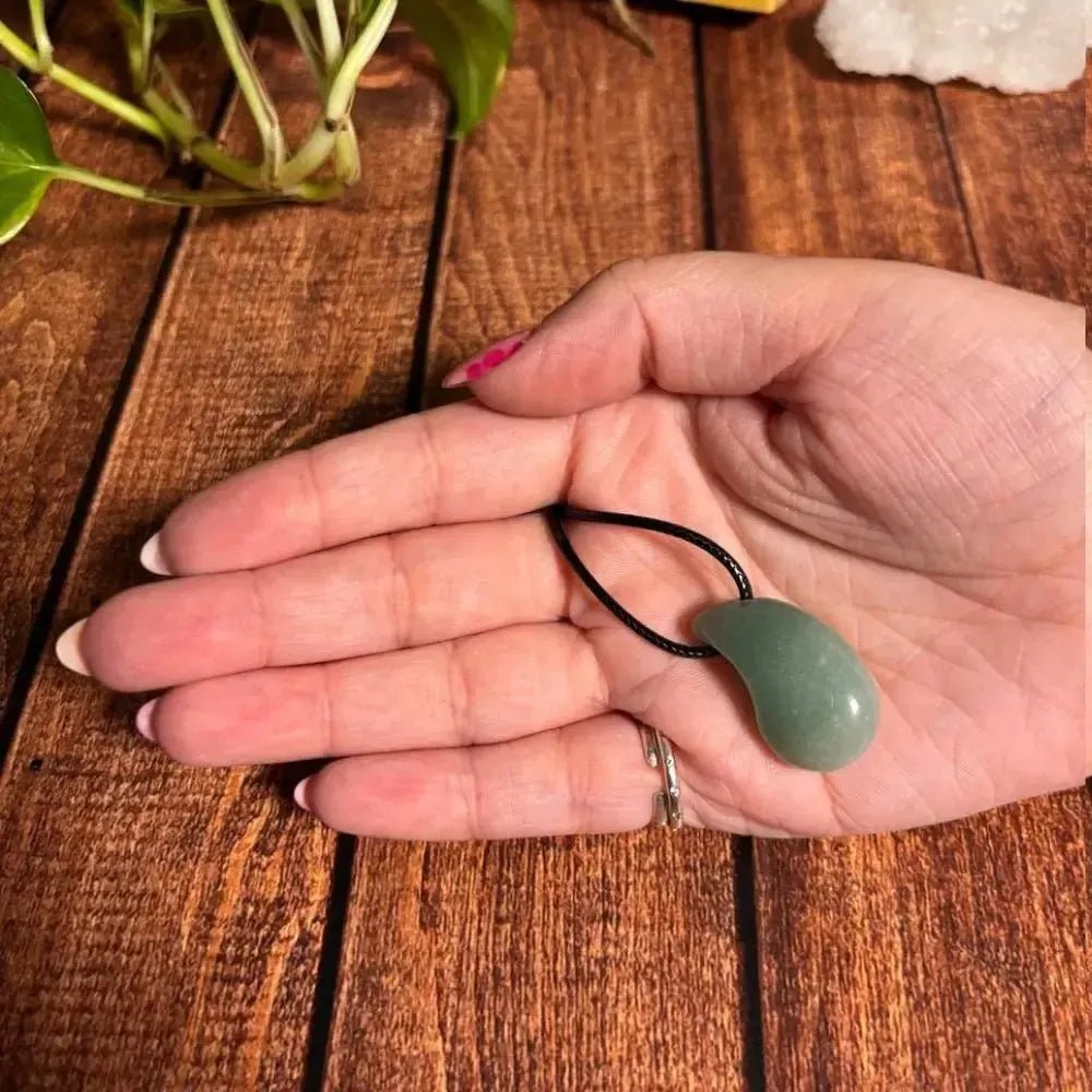 Collar de Aventurina Verde en Gota – Mineral de la Suerte y las Decisiones - Colgante - Brujy Magic