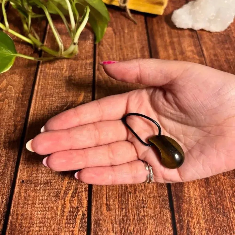 Collar de Ojo de Tigre en Gota – Mineral de Protección y Claridad - Colgante - Brujy Magic