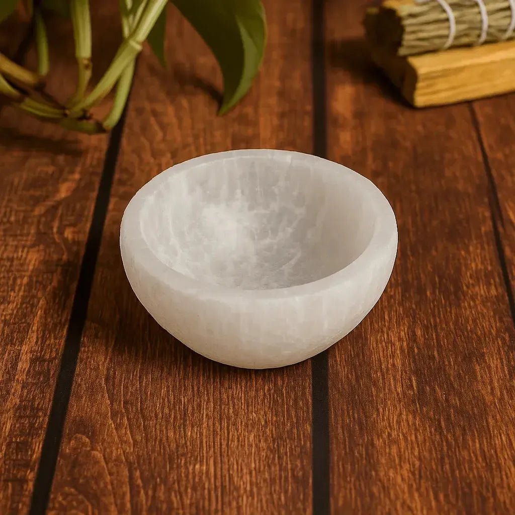 Cuenco Pequeño de Selenita - Contenedor de recarga energética - Cuenco - Brujy Magic