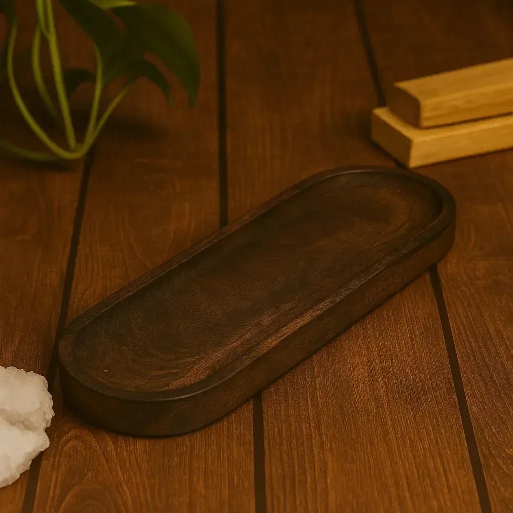 Portaincienso - Bandeja Grande de Madera de mango - Cuenco - Brujy Magic