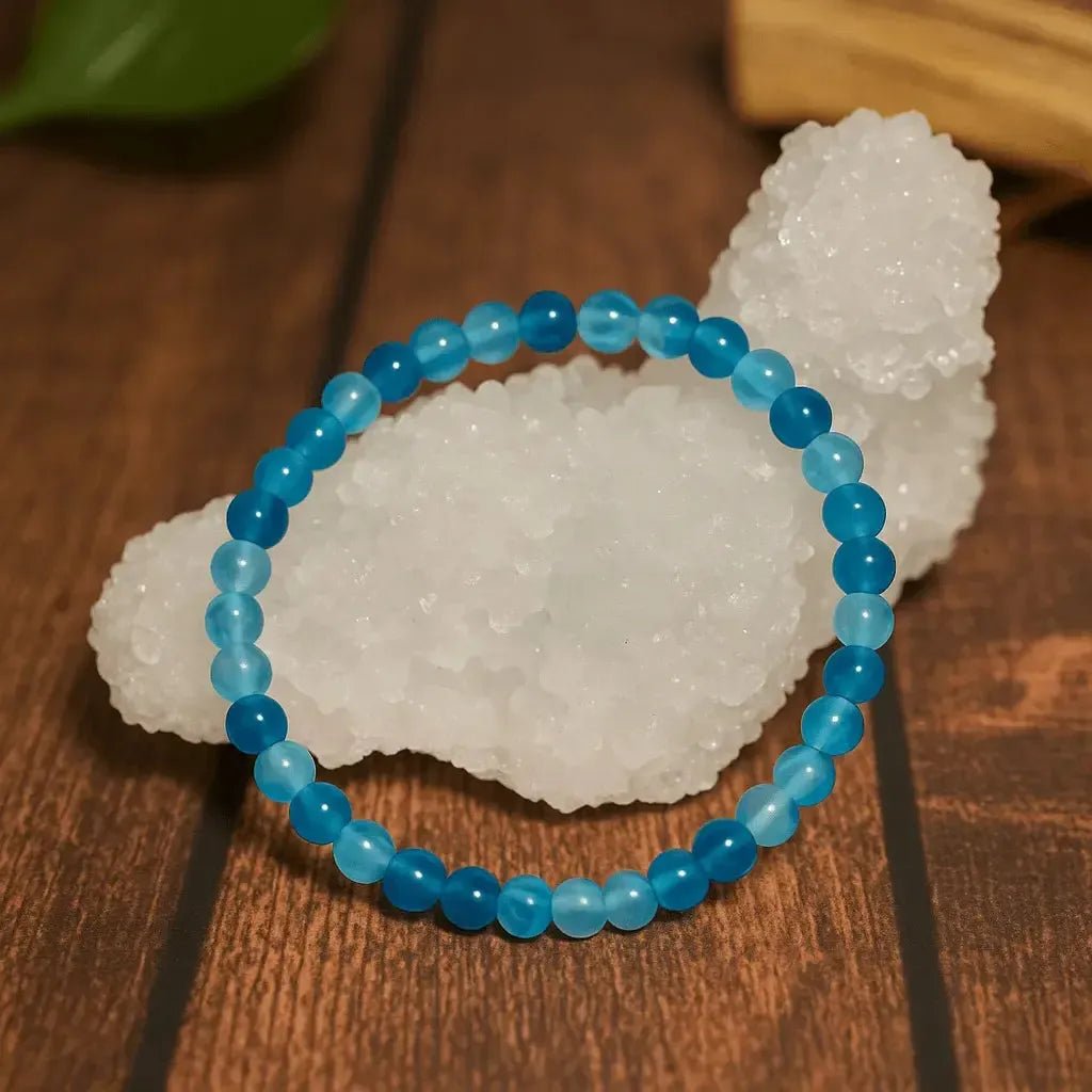 Pulsera de Ágata Azul - Mineral de la serenidad - Pulsera - Brujy Magic