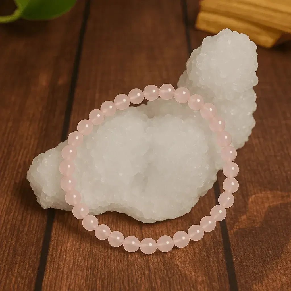 Pulsera de Cuarzo Rosa - Mineral del Amor - Luary Magic