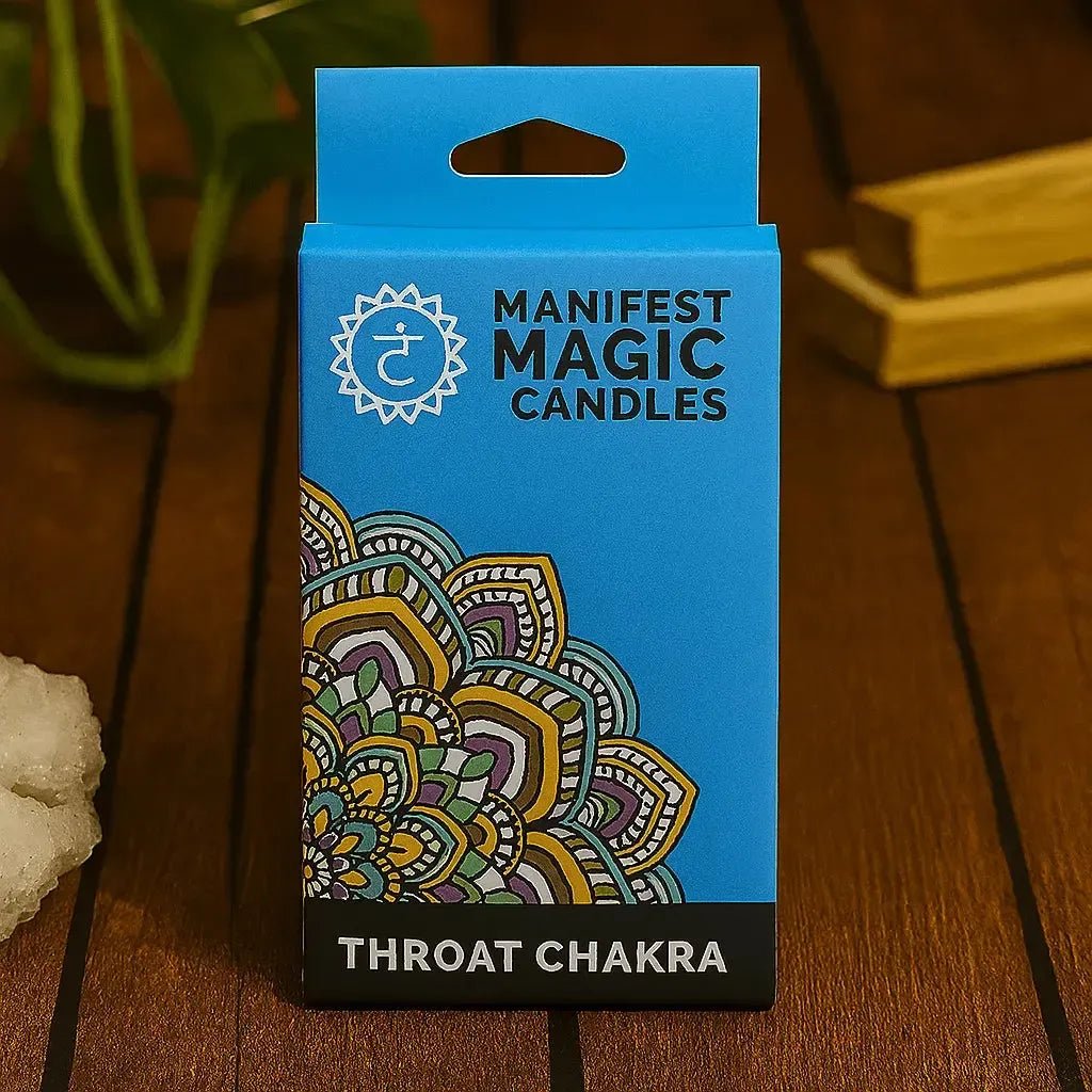 Vela pequeña de Ritual - Azul Chakra Garganta (pack de 12) - Brujy Magic