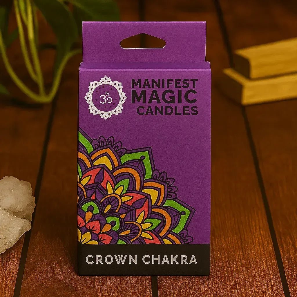 Vela pequeña de Ritual - Púrpura Chakra Corona (pack de 12) - Brujy Magic